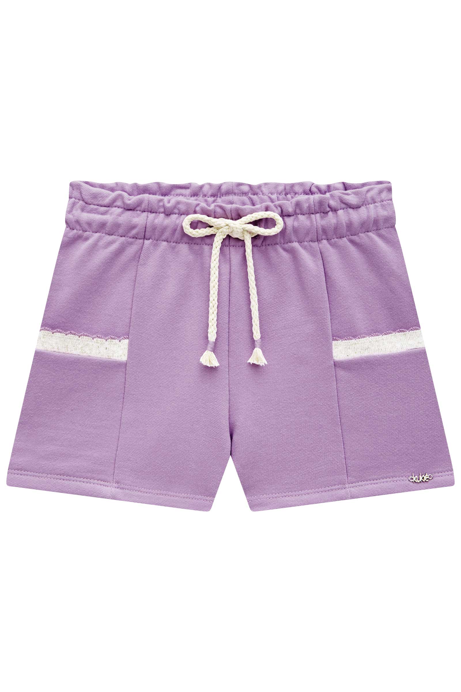 Shorts Infantil Kukie Verão Moletinho Lilás