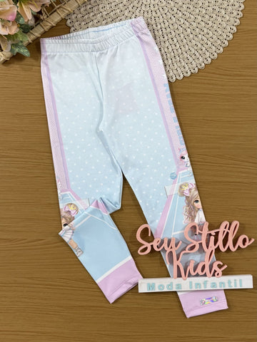 Calça Legging Infantil Cinti Verão Azul Menininha Tênista