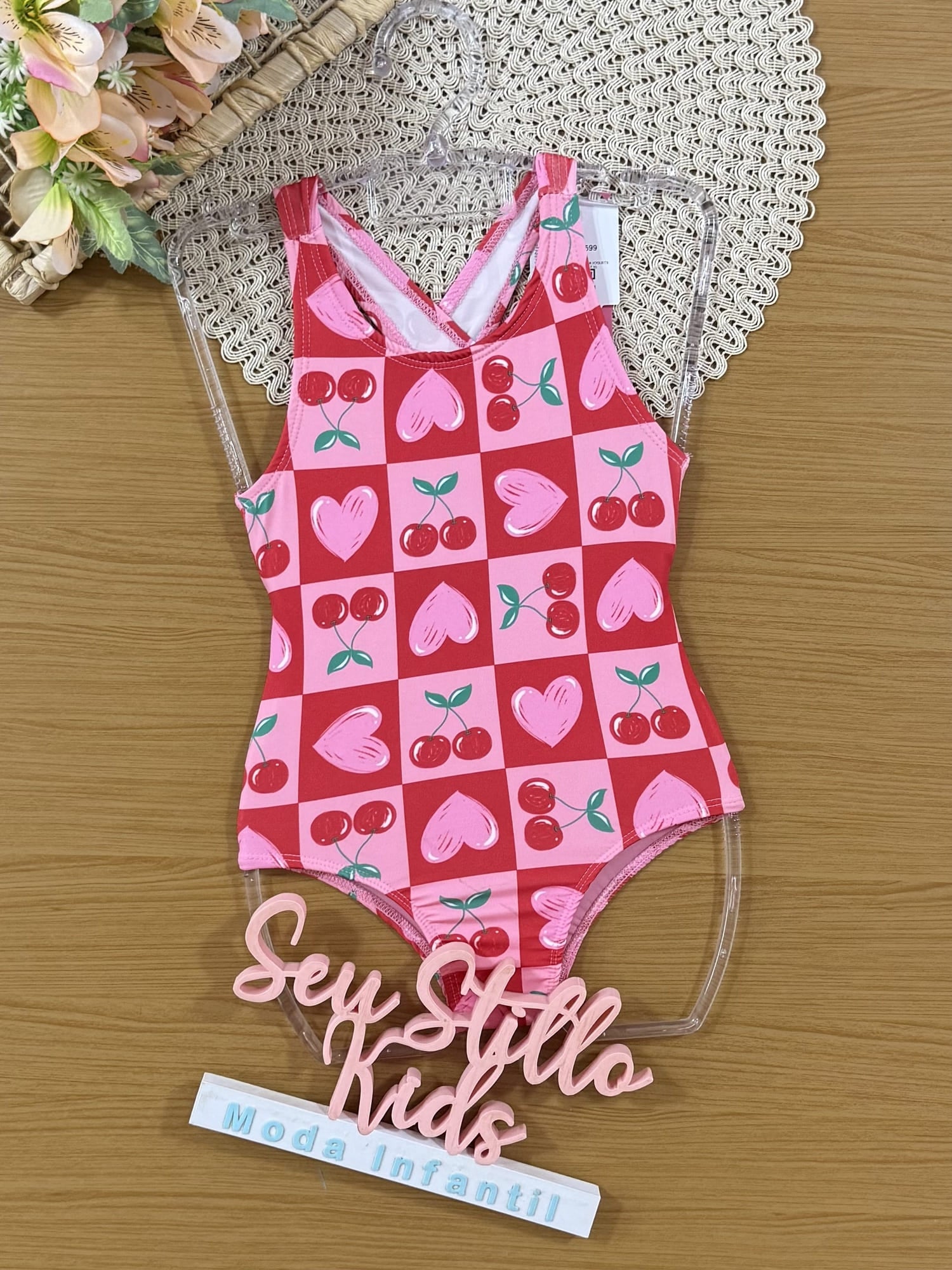 Maiô Infantil Cinti Verão Rosa Cerejinha