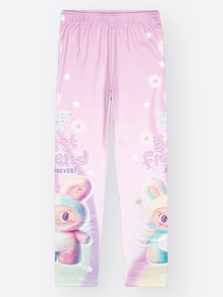 Calça Legging Infantil Térmica Cinti Inverno Lilás Labubu