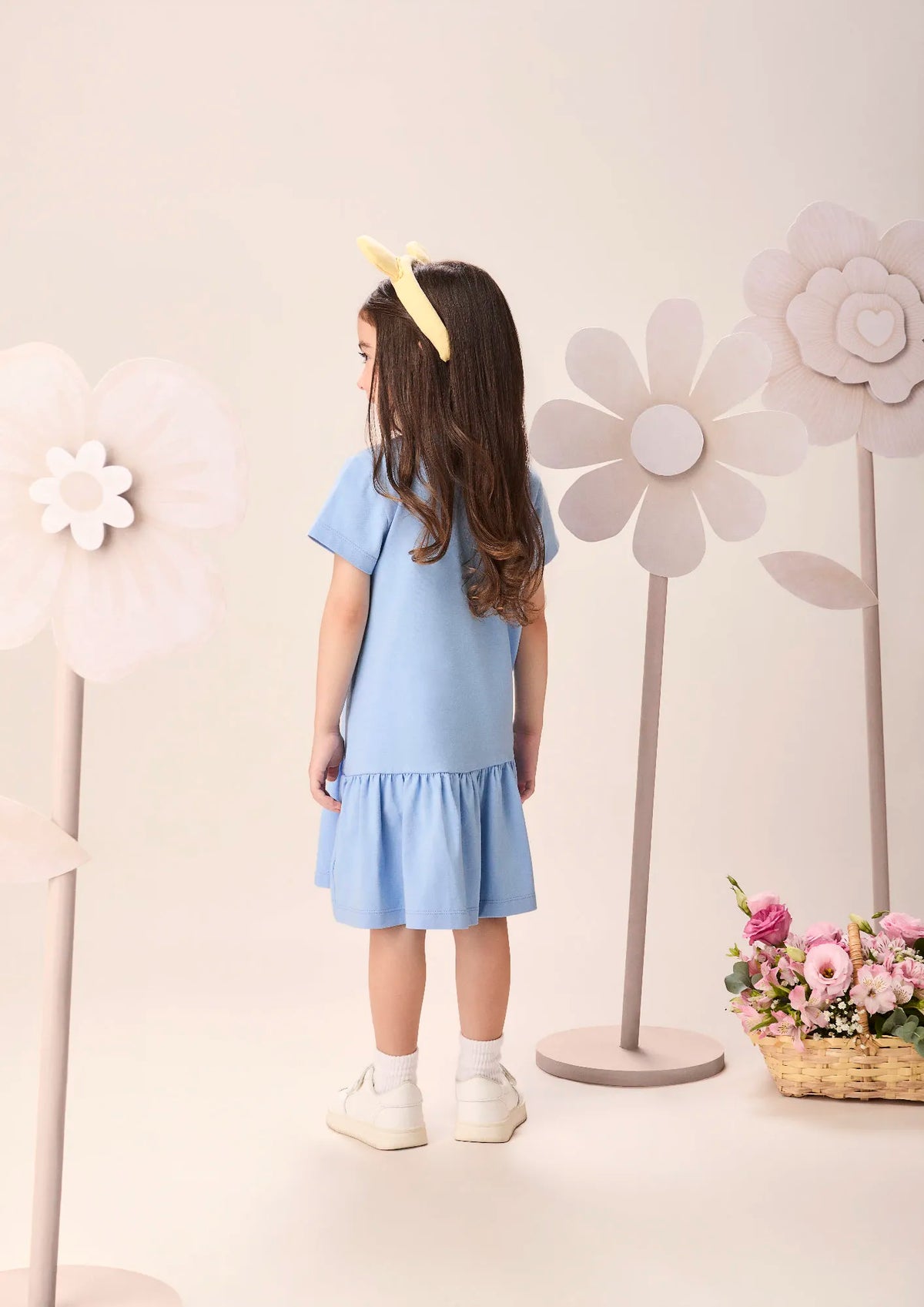 Vestido Infantil Momi Azul Ursinho Pooh Strass Disney