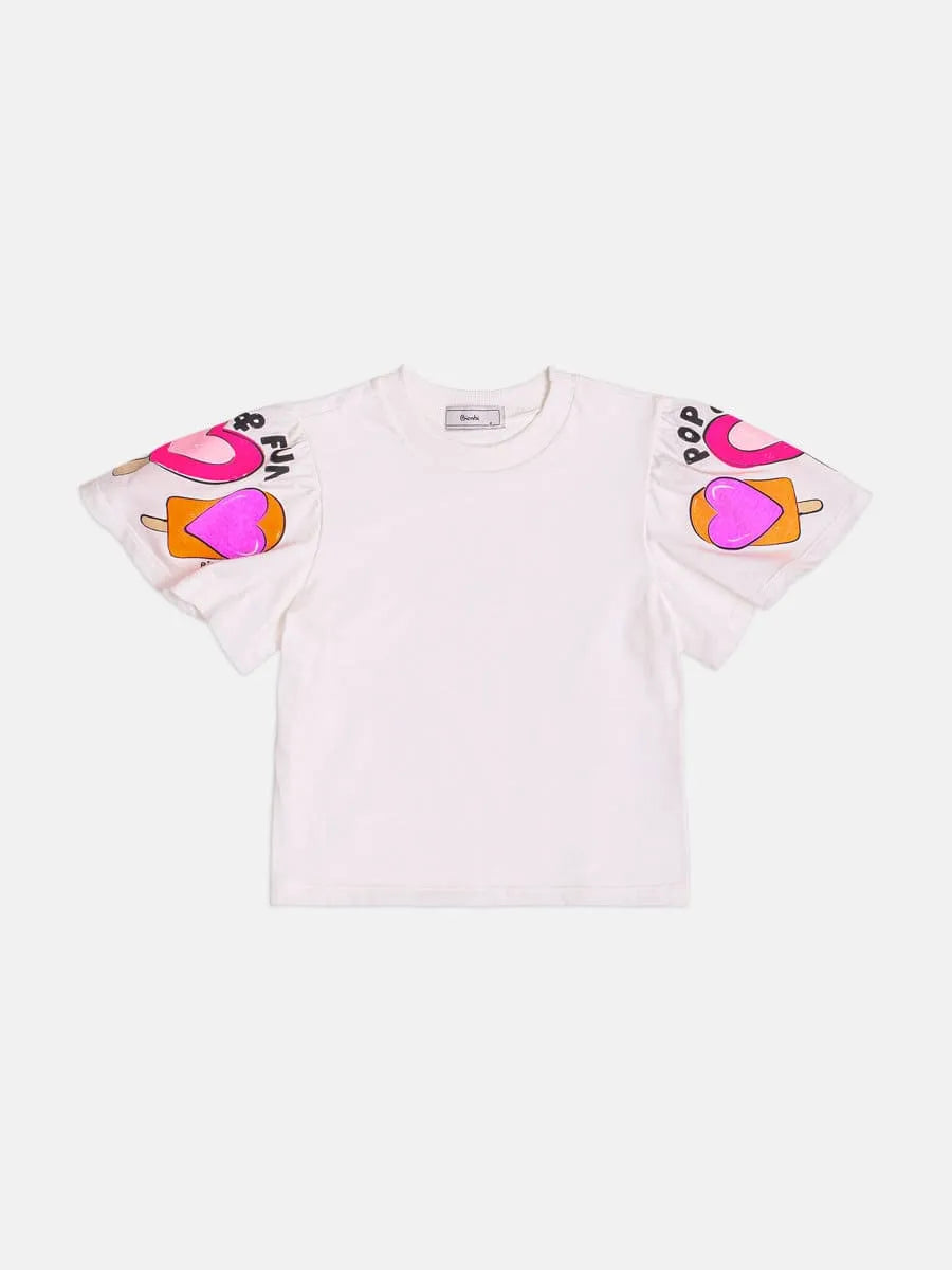 Blusa Infantil Menina Bimbi Branca Pop & Fun