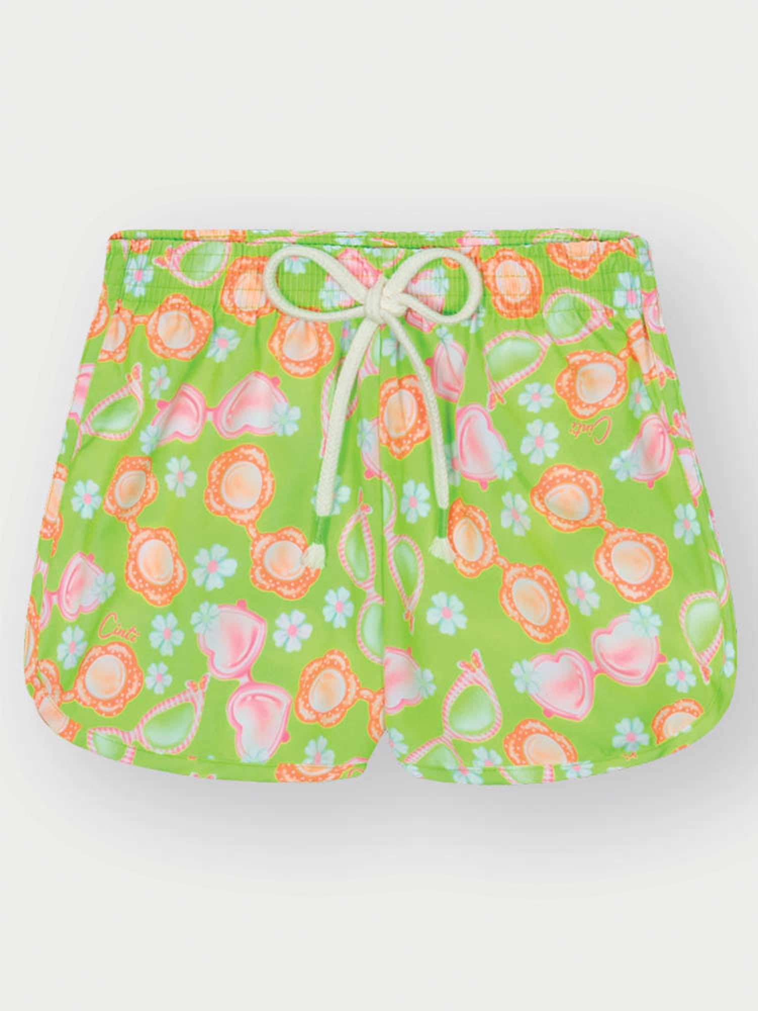 Shorts Infantil Cinti Verão Verde Floral