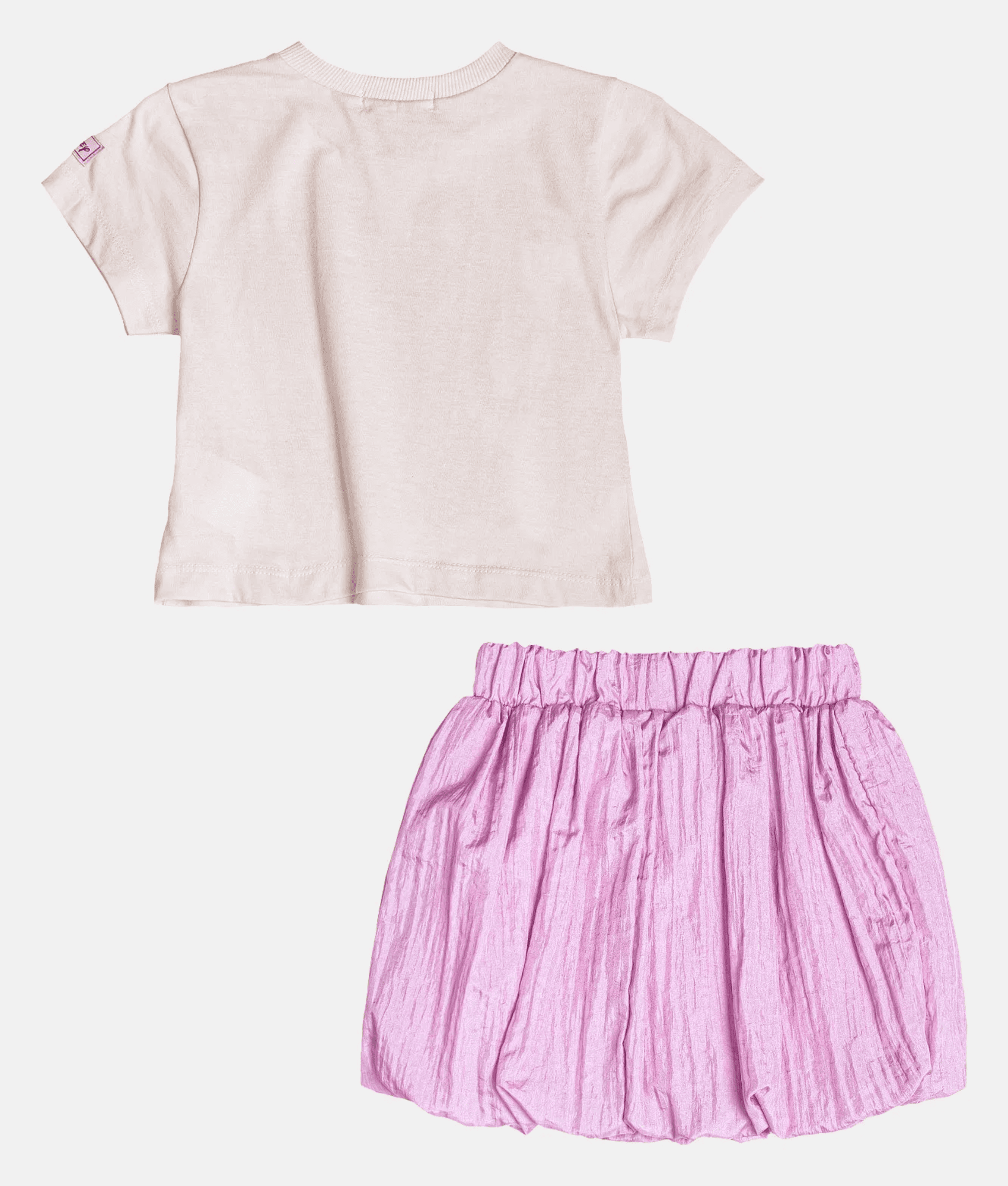 Conjunto Infantil Momi Inverno com Saia  Lilás e Blusa Angel Disney