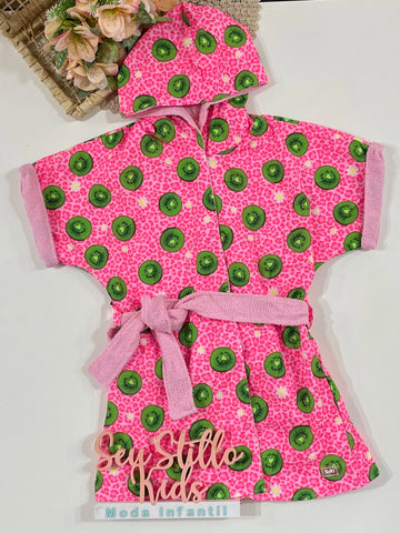 Roupão Infantil Siri Kids Rosa Isabele Kiwi 43059