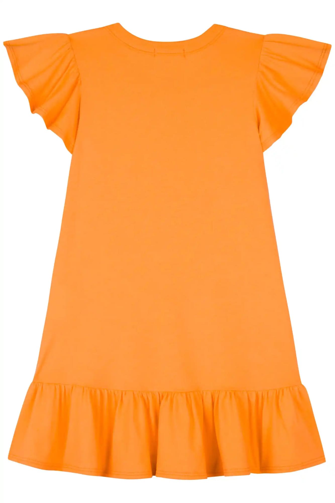 Vestido Infantil Kukiê Verão Laranja Ursinha na Praia