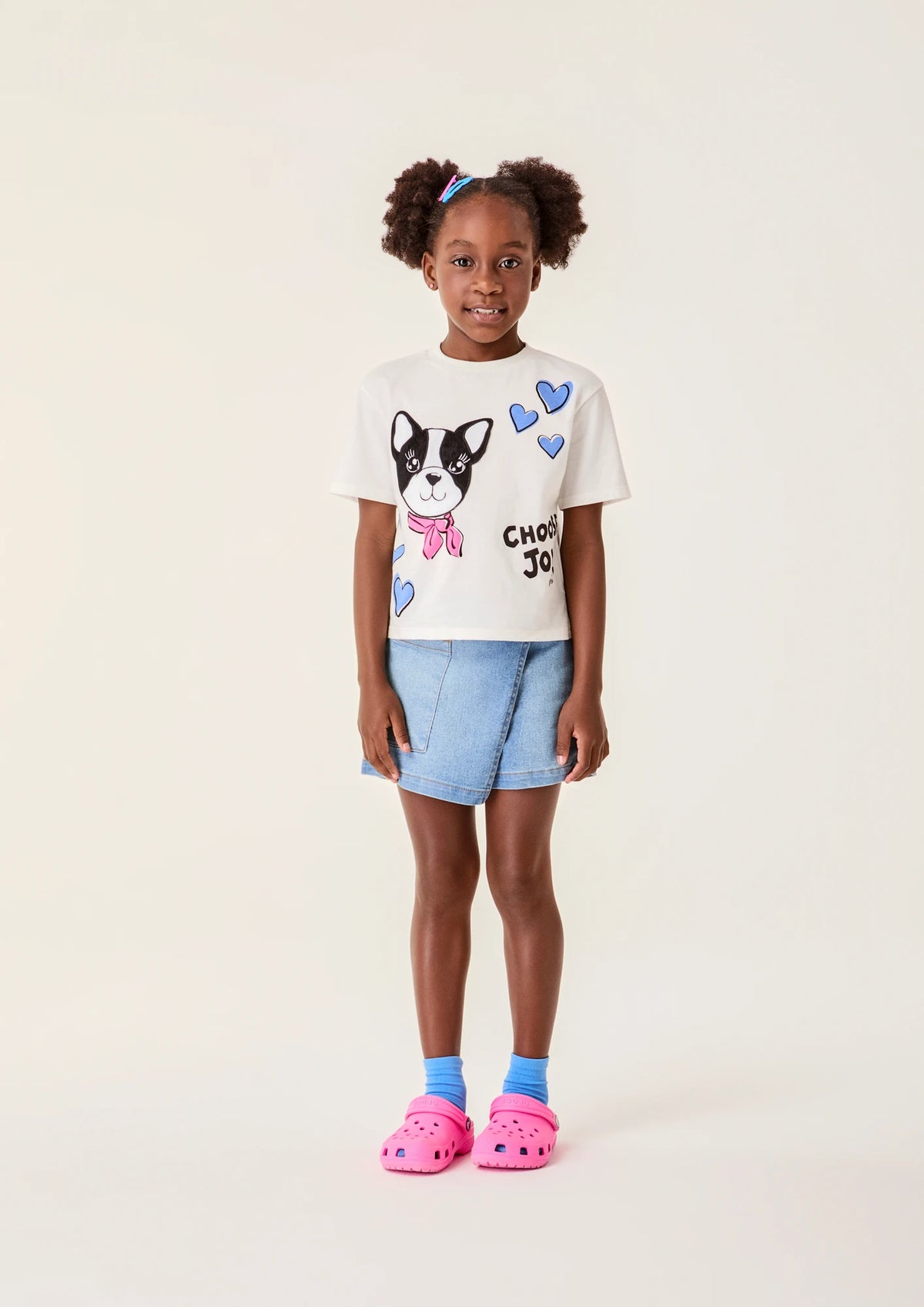 Blusa Infantil Menina Bimbi Branca Cachorrinha
