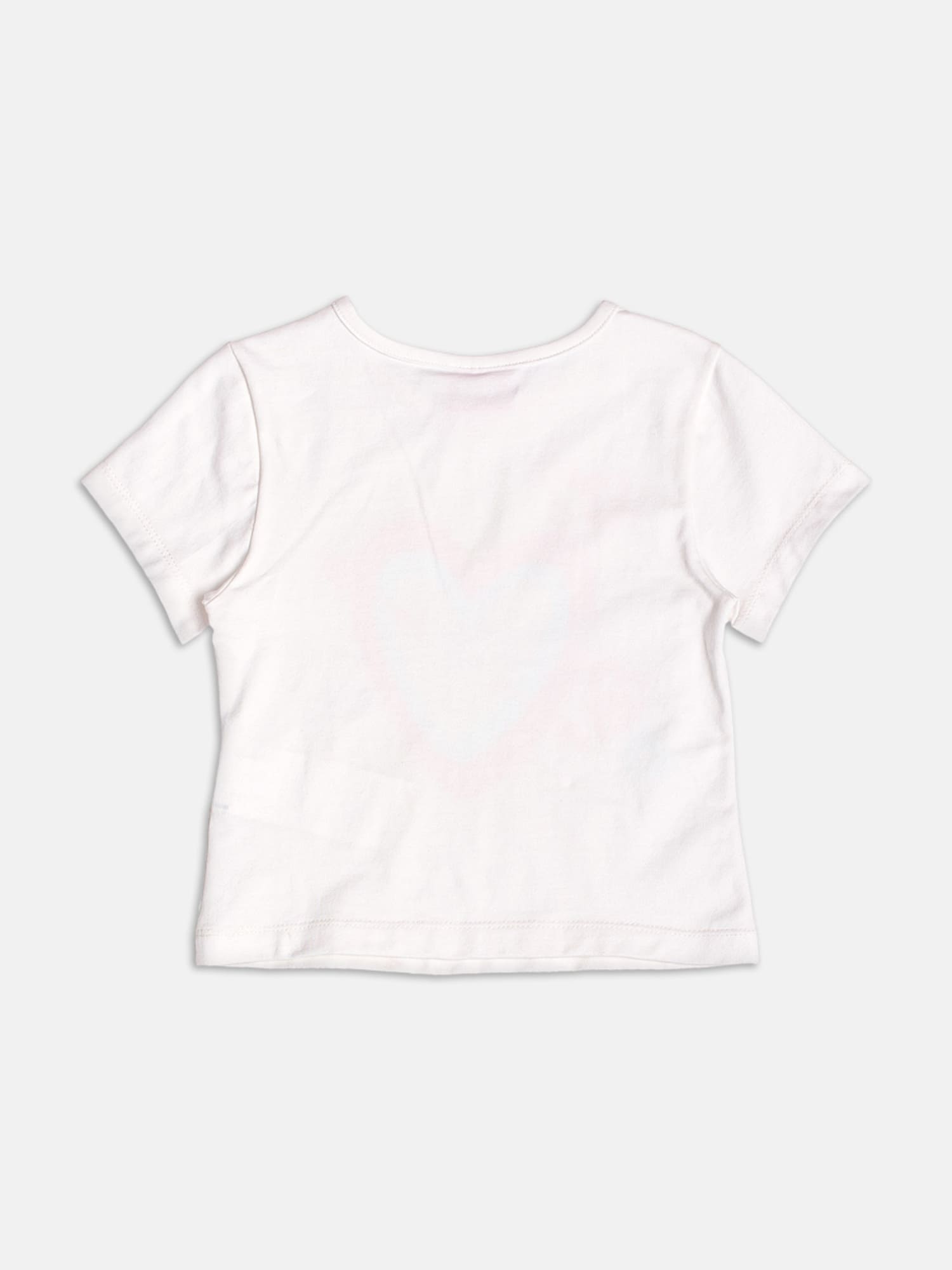 Conjunto Infantil Momi Verão com Shorts Amarelo e Blusa Branca Coração com Strass