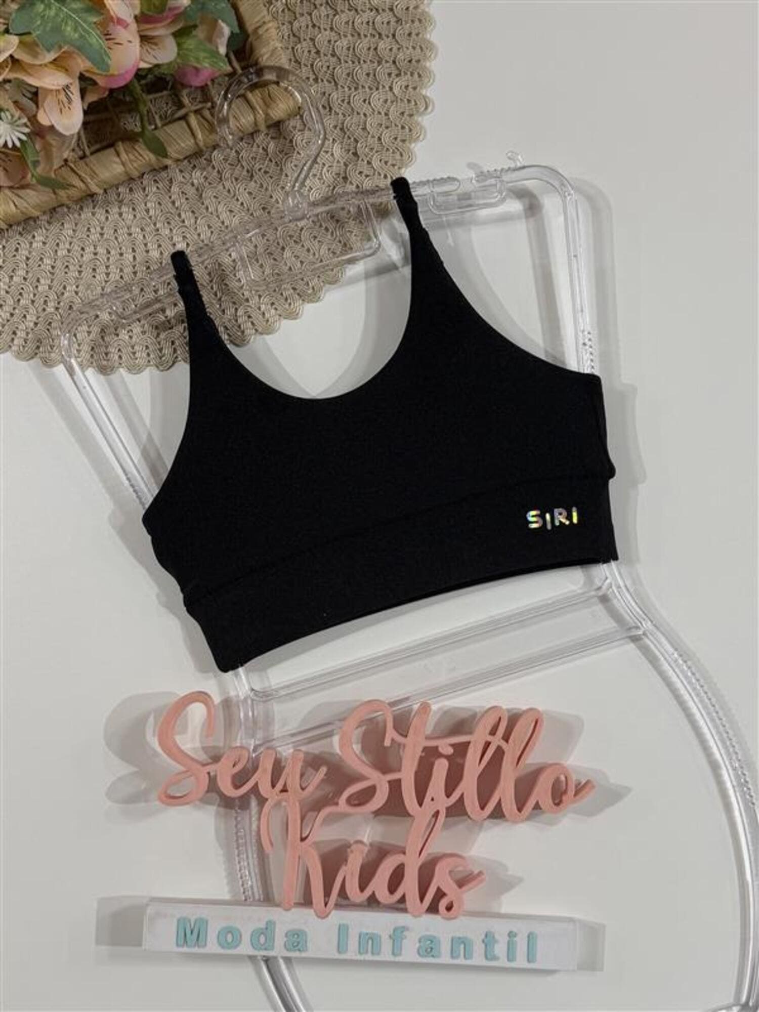 Top Infantil Siri Kids Sport Sara Nagoya Preto 42599