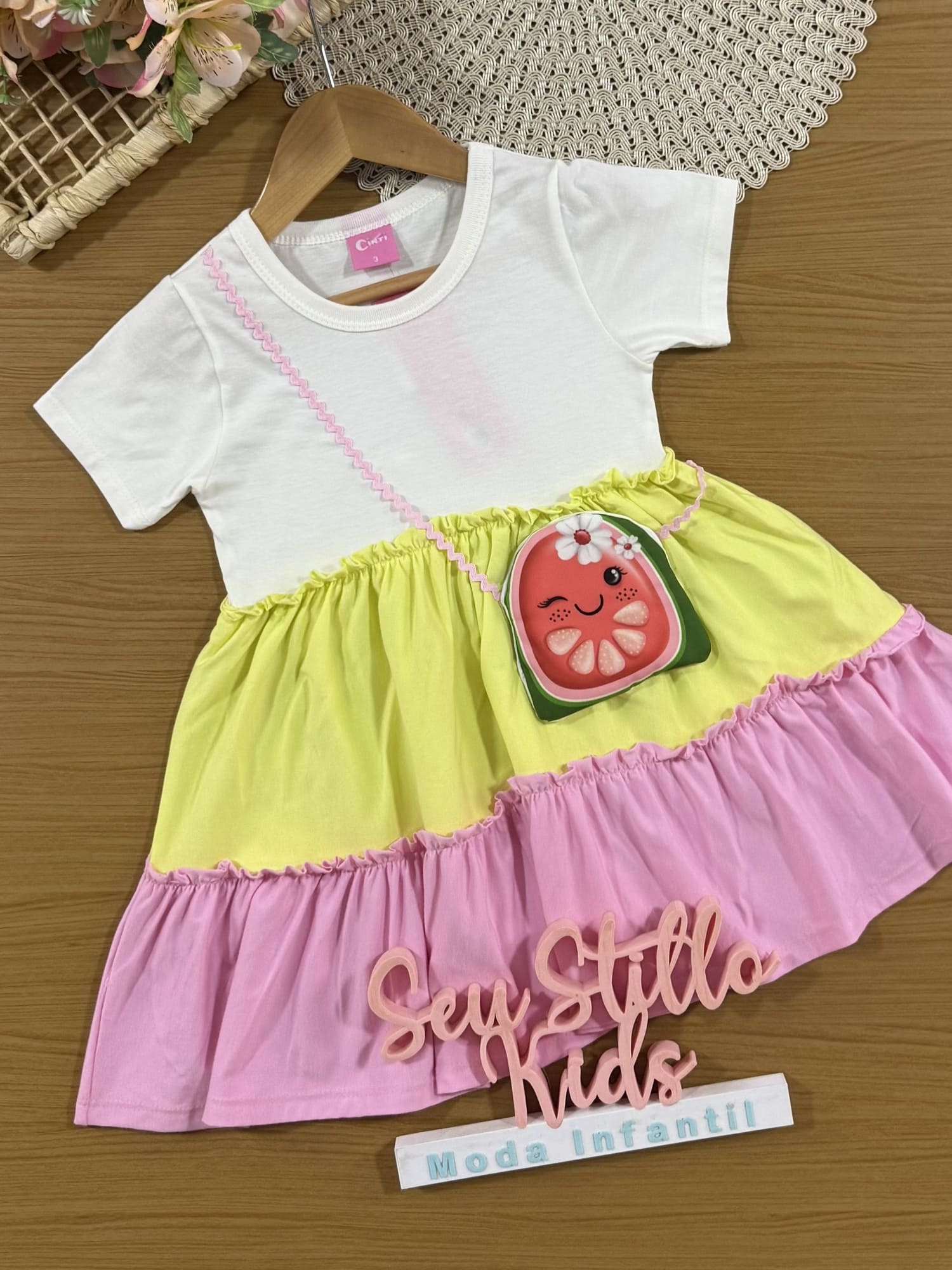 Vestido Infantil Cinti Verão Três Marias com Bolsinha