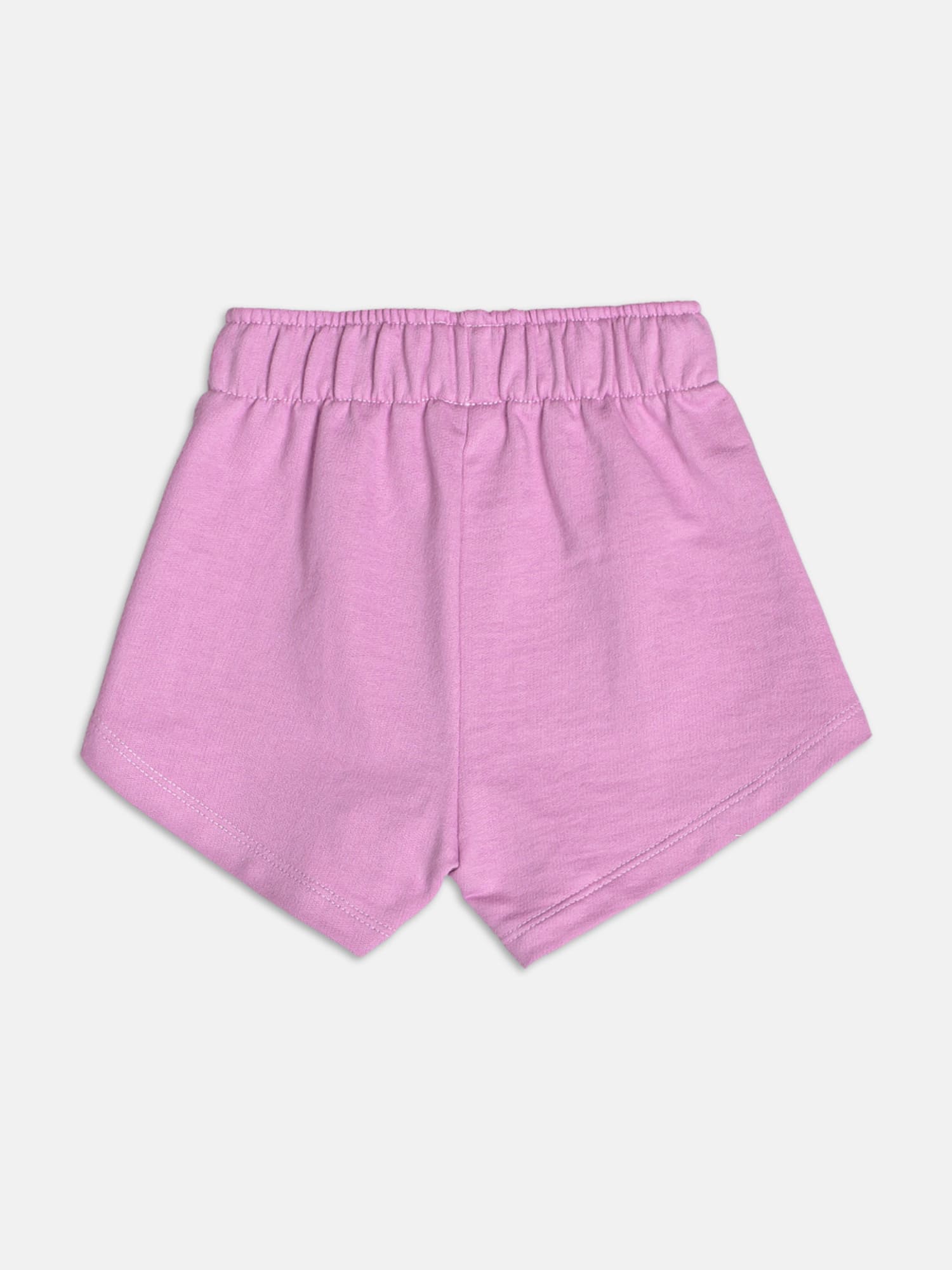 Conjunto Infantil Momi Verão com Shorts Lilás e Blusa Bege Los Angeles