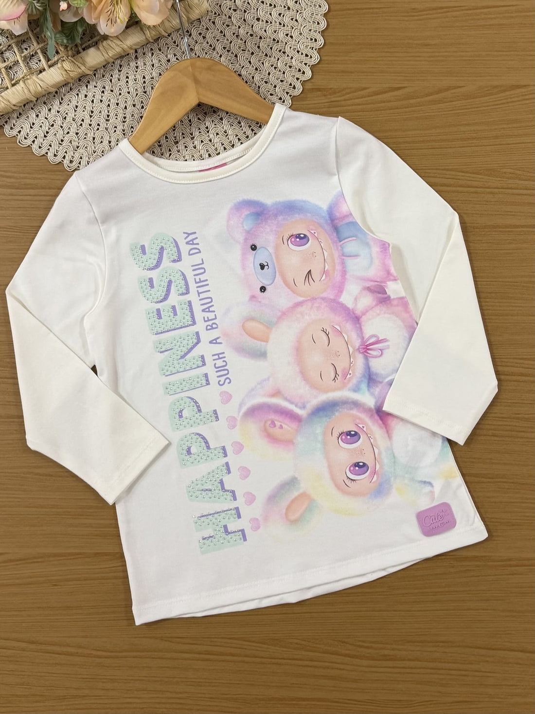 Conjunto Infantil Cinti Inverno com Calça Legging Verde Metalizado e Blusa Manga Longa Labubu