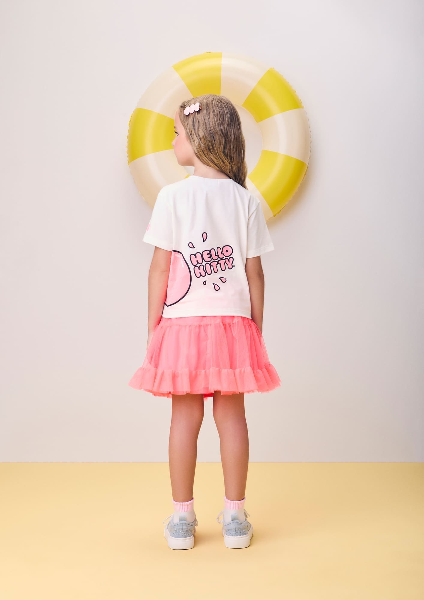 Blusa Infantil Momi Verão Branca Hello Kitty com Strass