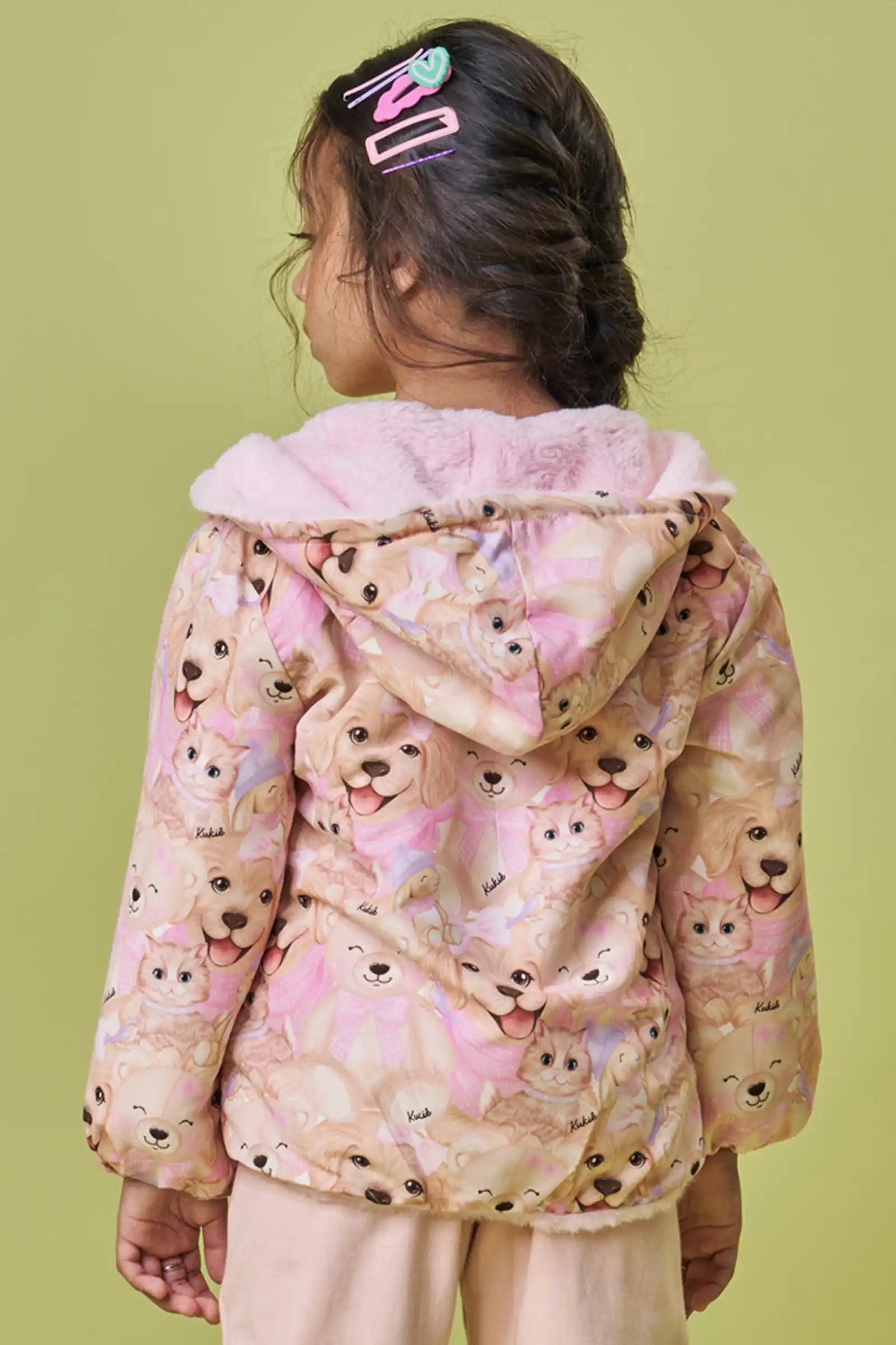 Jaqueta Infantil Kukiê Inverno Dupla Face Animais