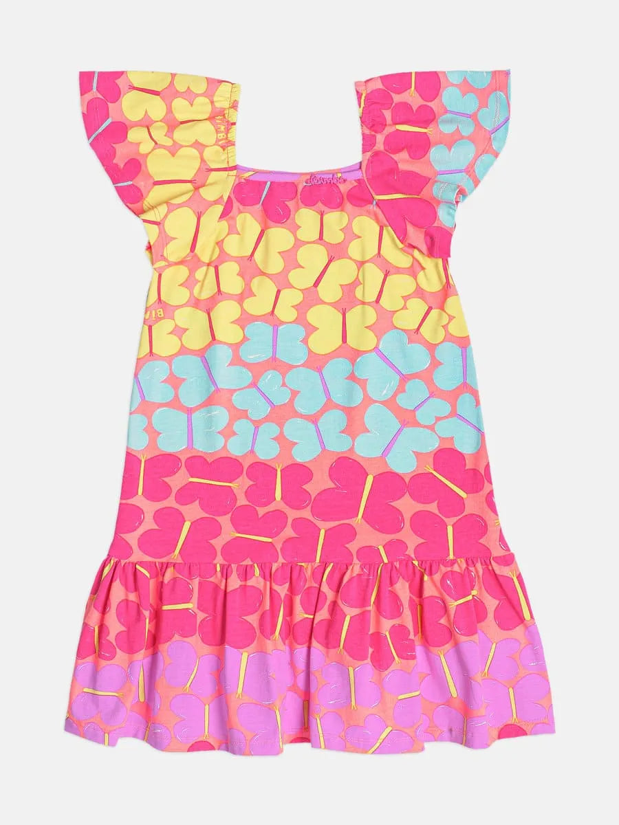 Vestido Infantil Bimbi Rosa Borboletinhas