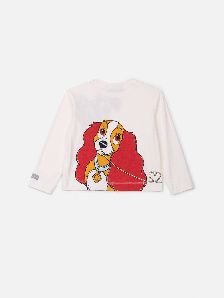Blusa Infantil Animê Inverno Manga Longa Dama e o Vagabundo Disney