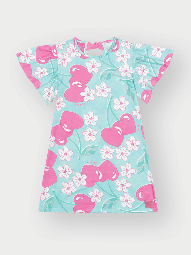 Vestido Infantil Cinti Verde Floral