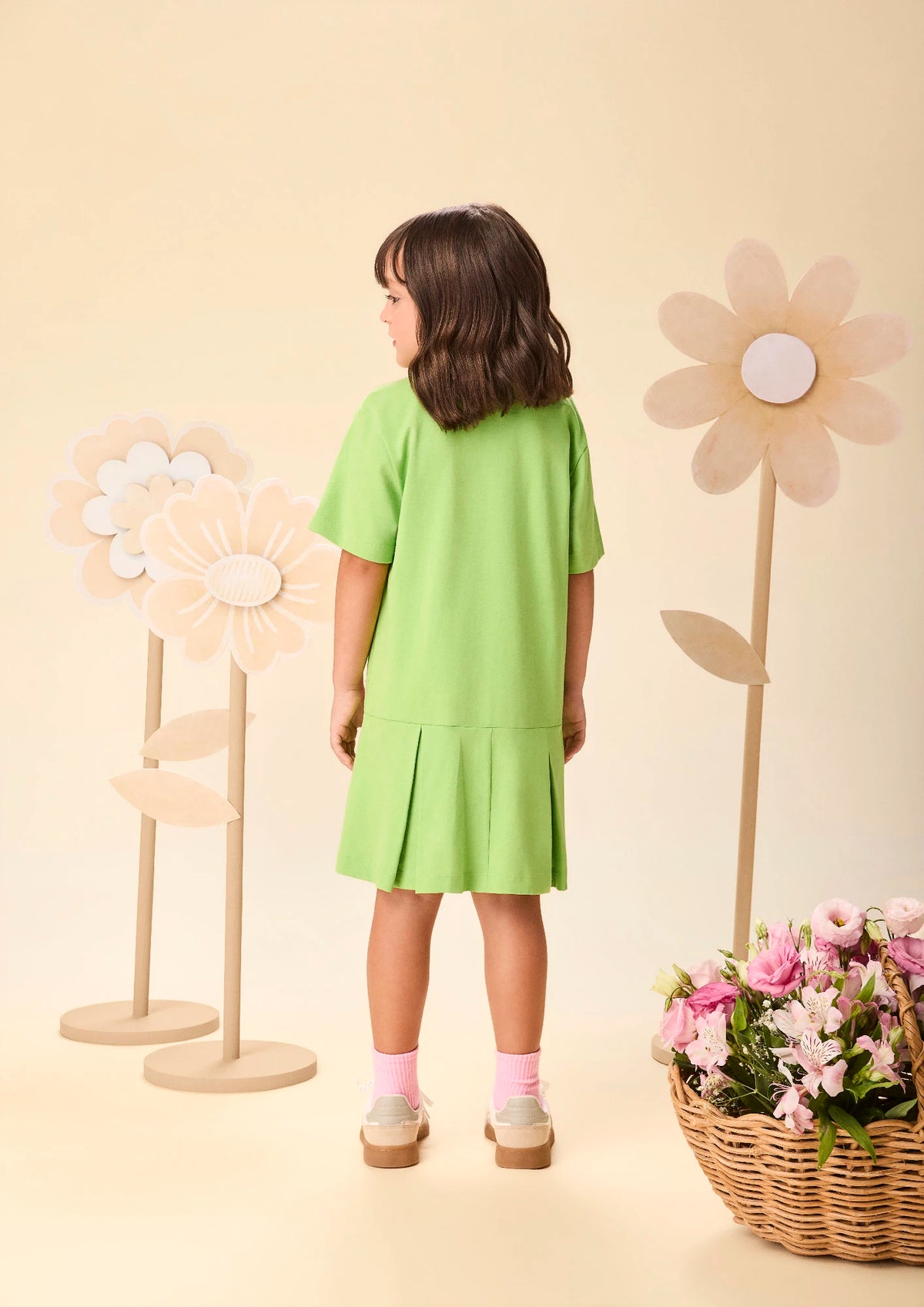 Vestido Infantil Momi Verde Hello Hello Kitty Friends