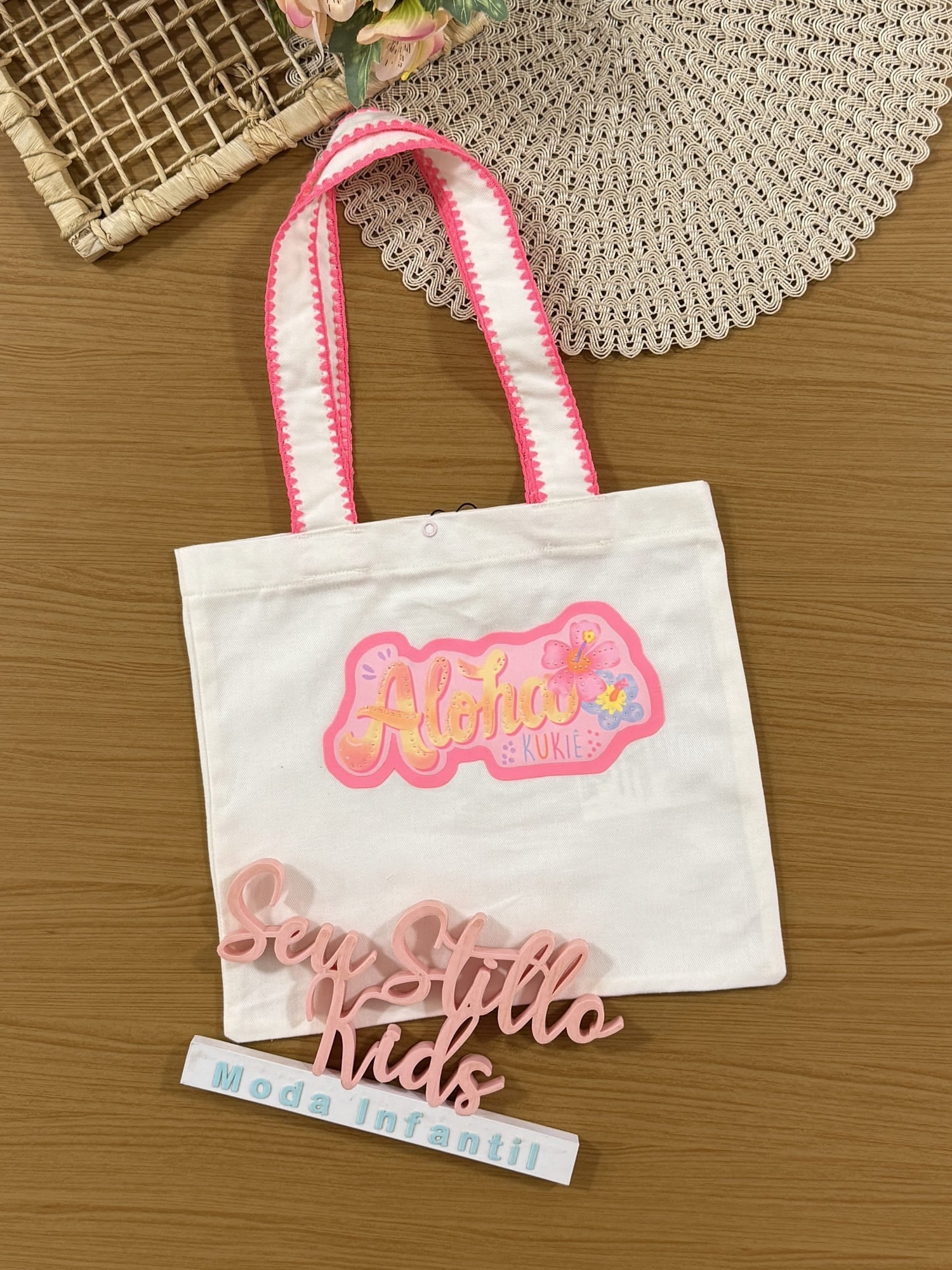 Bolsa Infantil Kukiê Off White Aloha