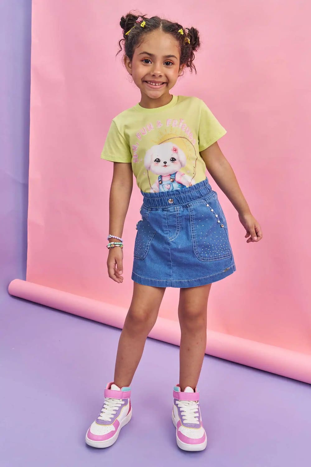 Blusa Infantil Kukie Verão Verde Cachorrinha