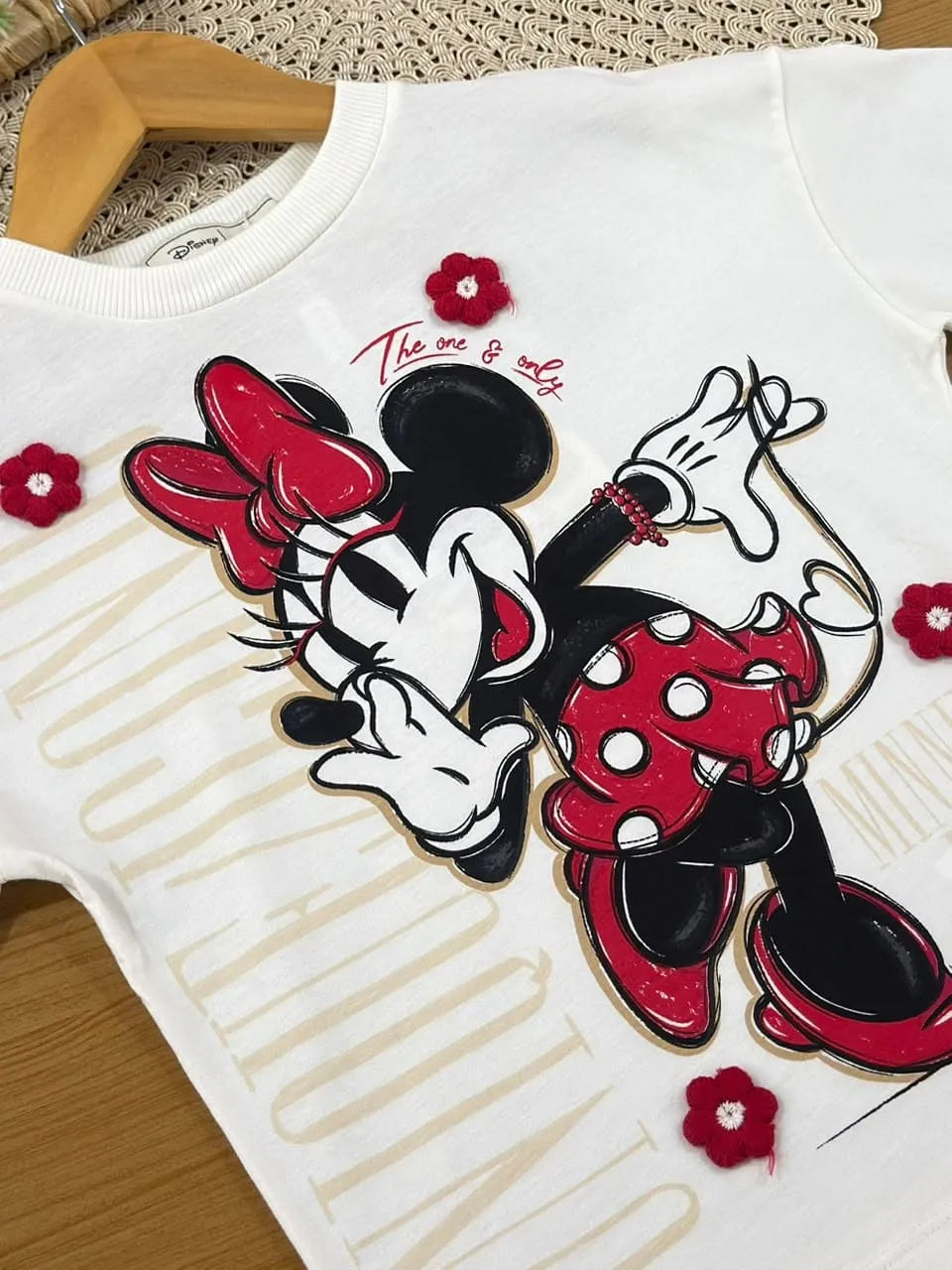 Blusa Infantil Menina Animê Off White Minnie Fashion Disney