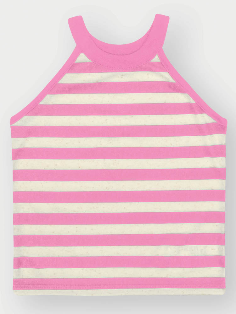 Conjunto Infantil Belime Verão com Shorts Rosa e Regata Listrada