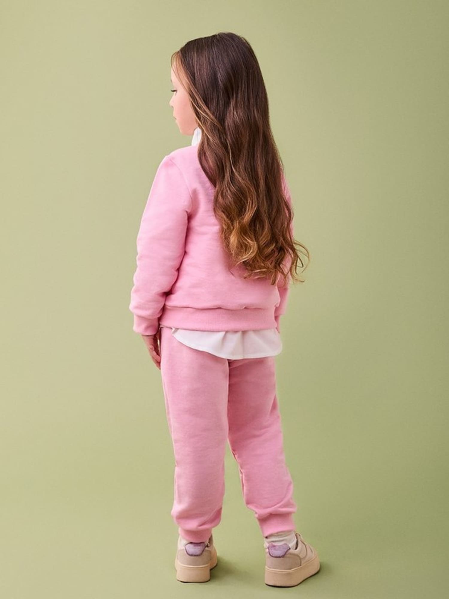 Conjunto Infantil Momi Inverno com Calça e Moletom sem Flanela Rosa Marie