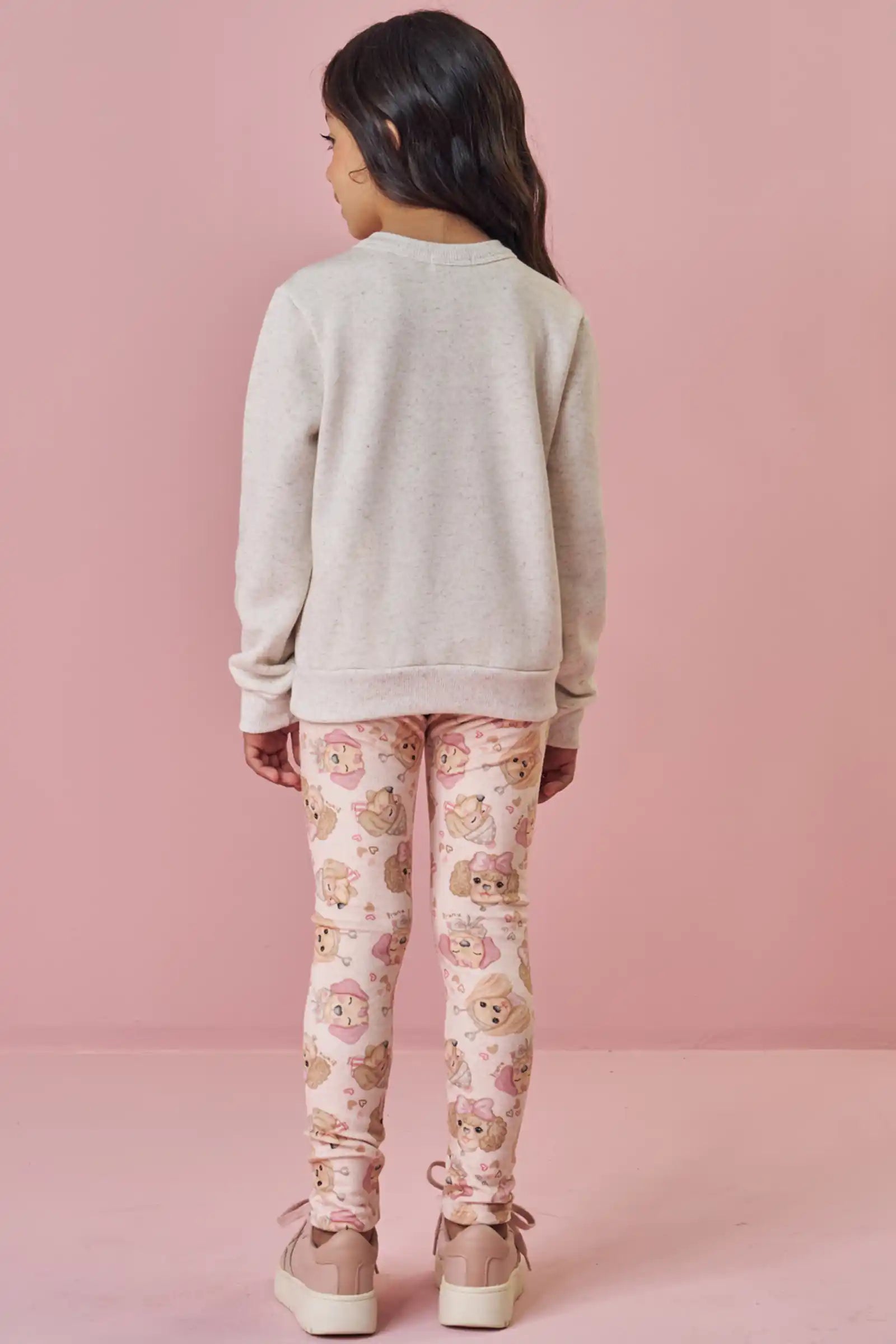 Casaco Infantil Kukiê Inverno Flanelado Off White Cachorrinhas