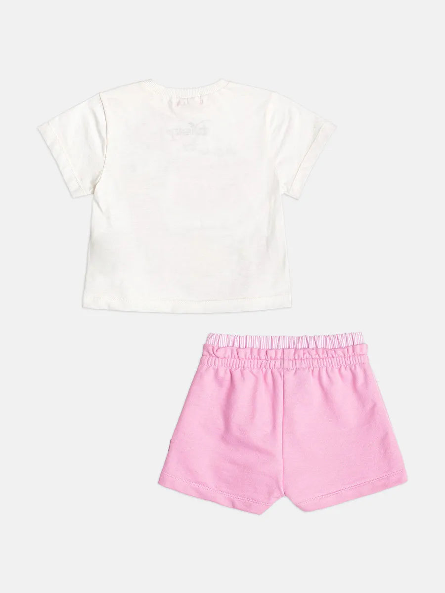 Conjunto Infantil Momi Com Shorts Rosa e Blusa Daisy Strass Disney