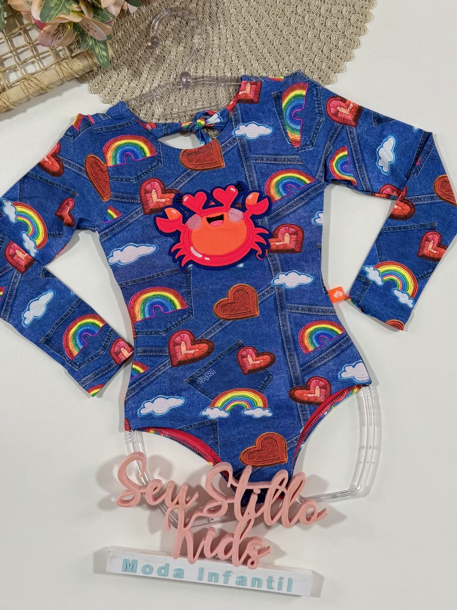 Maiô Infantil Siri Kids Manga Longa Fernanda Siri Love 40053