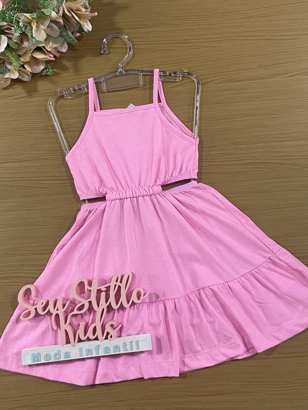 Vestido Infantil Catavento Verão Rosa