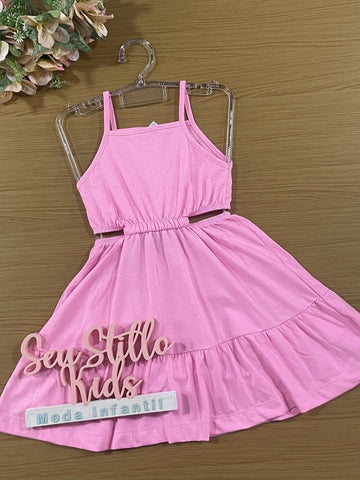 Vestido Infantil Catavento Verão Rosa