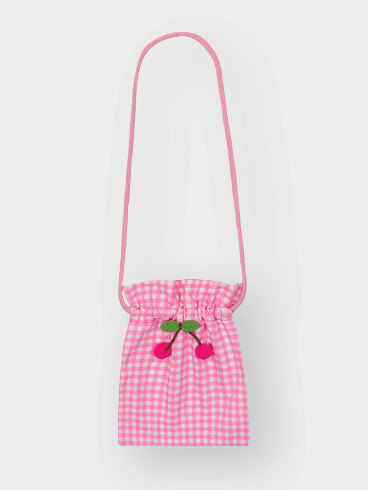 Vestido Infantil Cinti Verão Xadrez Rosa com Bolsinha