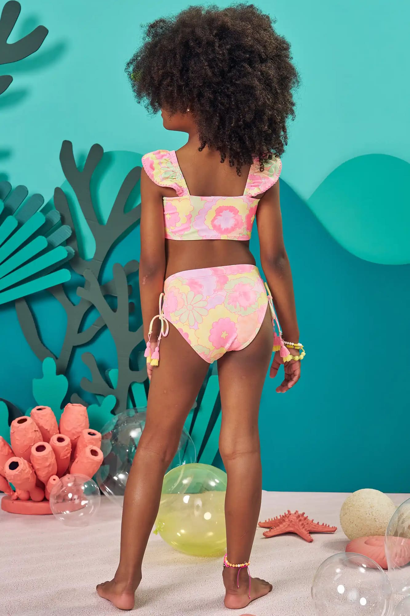 Biquíni Infantil Kukiê Verão Rosa Floral