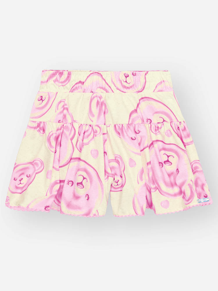 Conjunto Infantil Cinti Verão com Shorts e Blusa Rosa Ursinhas