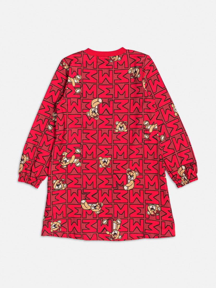 Vestido Infantil Momi Inverno Vermelho Urso