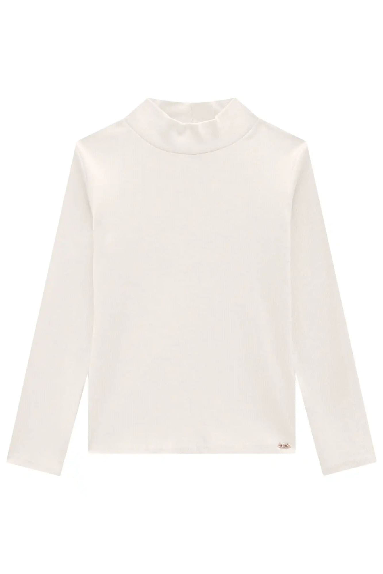 Blusa Infantil Kukie Inverno Manga Longa Branco Canelada
