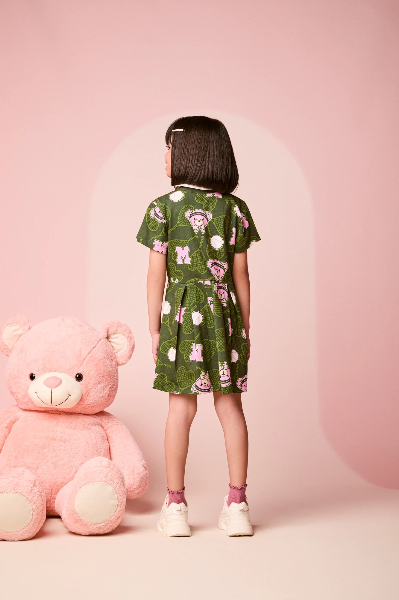 Vestido Infantil Momi Inverno Verde Ursinha Tênista
