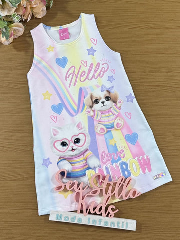 Vestido Infantil Cinti Verão Arco-íris