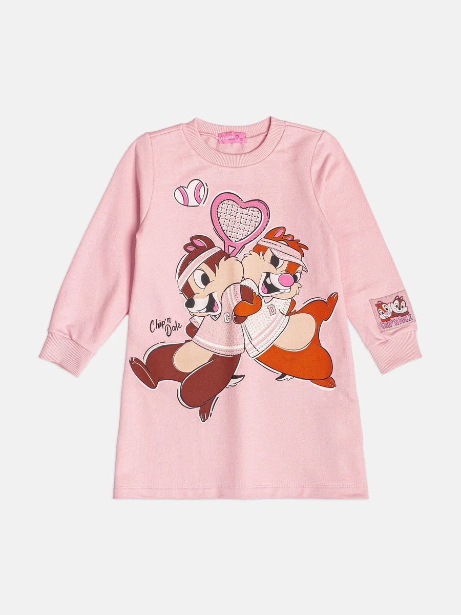 Vestido Infantil Momi Inverno Rosa Tico e Teco Tênista