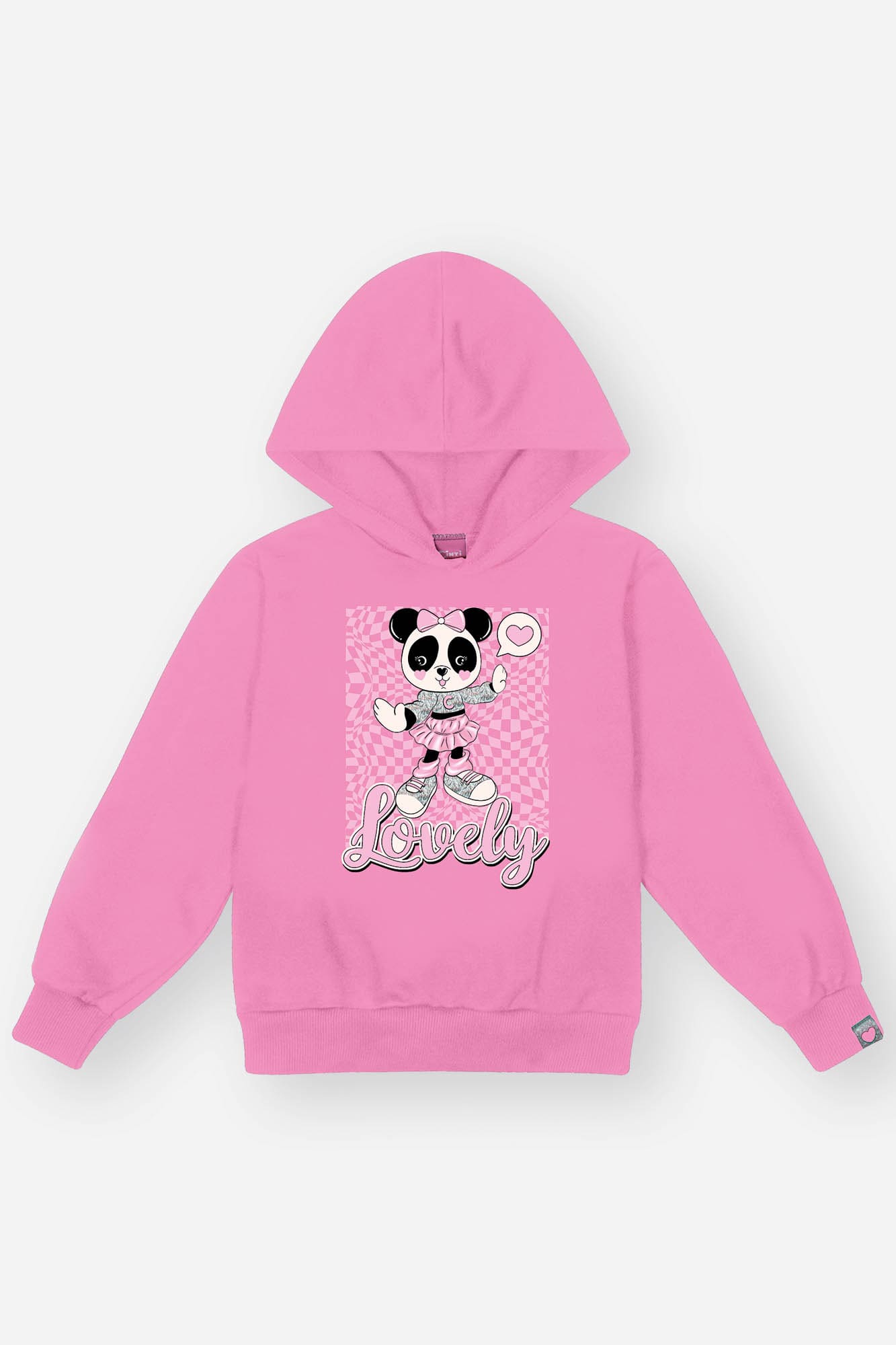 Conjunto Infantil Cinti Inverno Calça Legging e Moletom Flanelado Rosa Panda