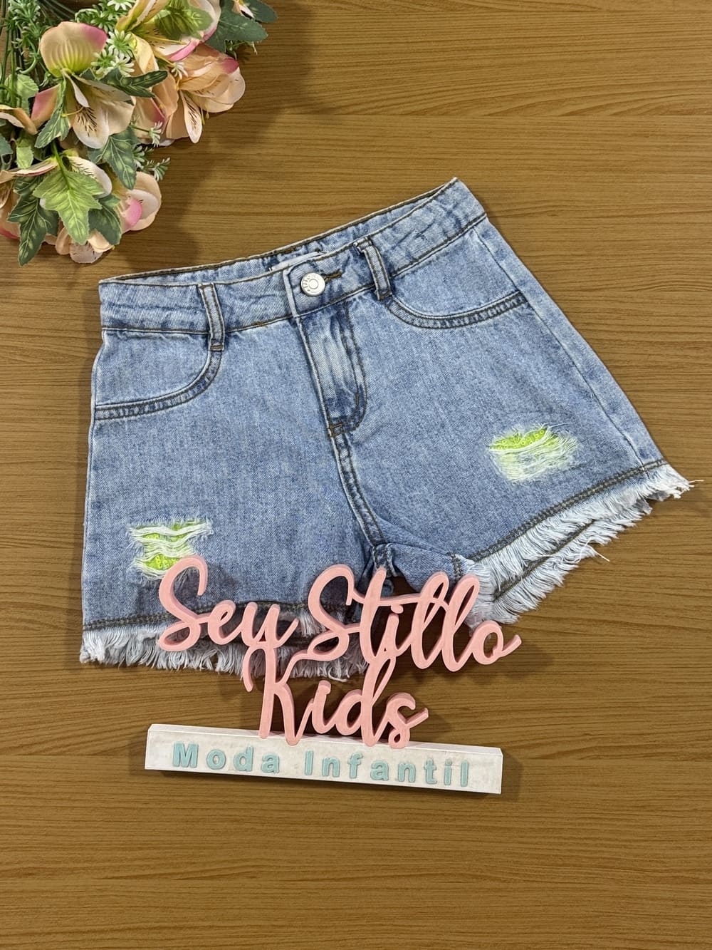 Shorts Infantil Momi Verão Jeans