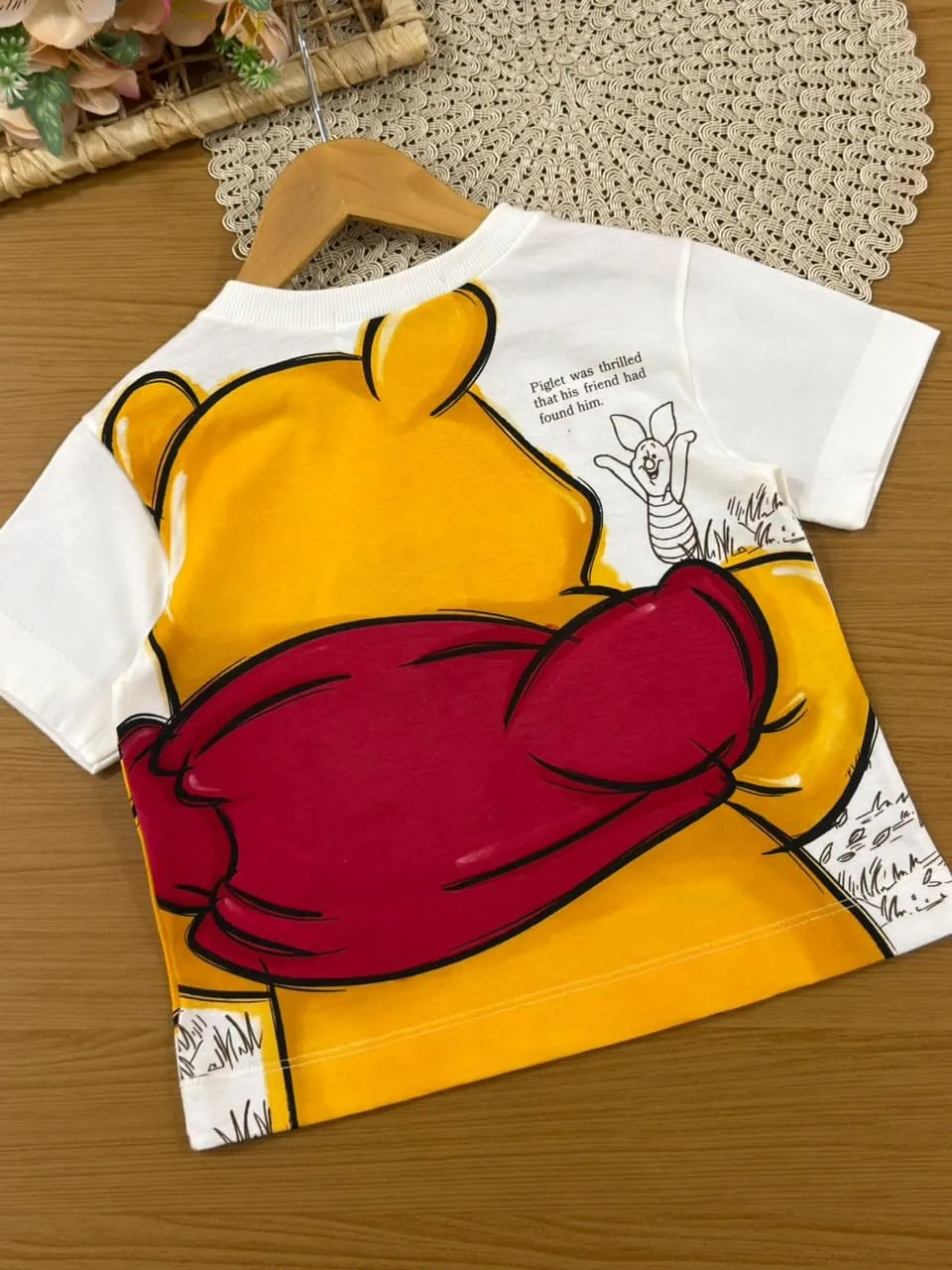 Blusa Infantil Menina Animê Off White Ursinho Pooh Disney
