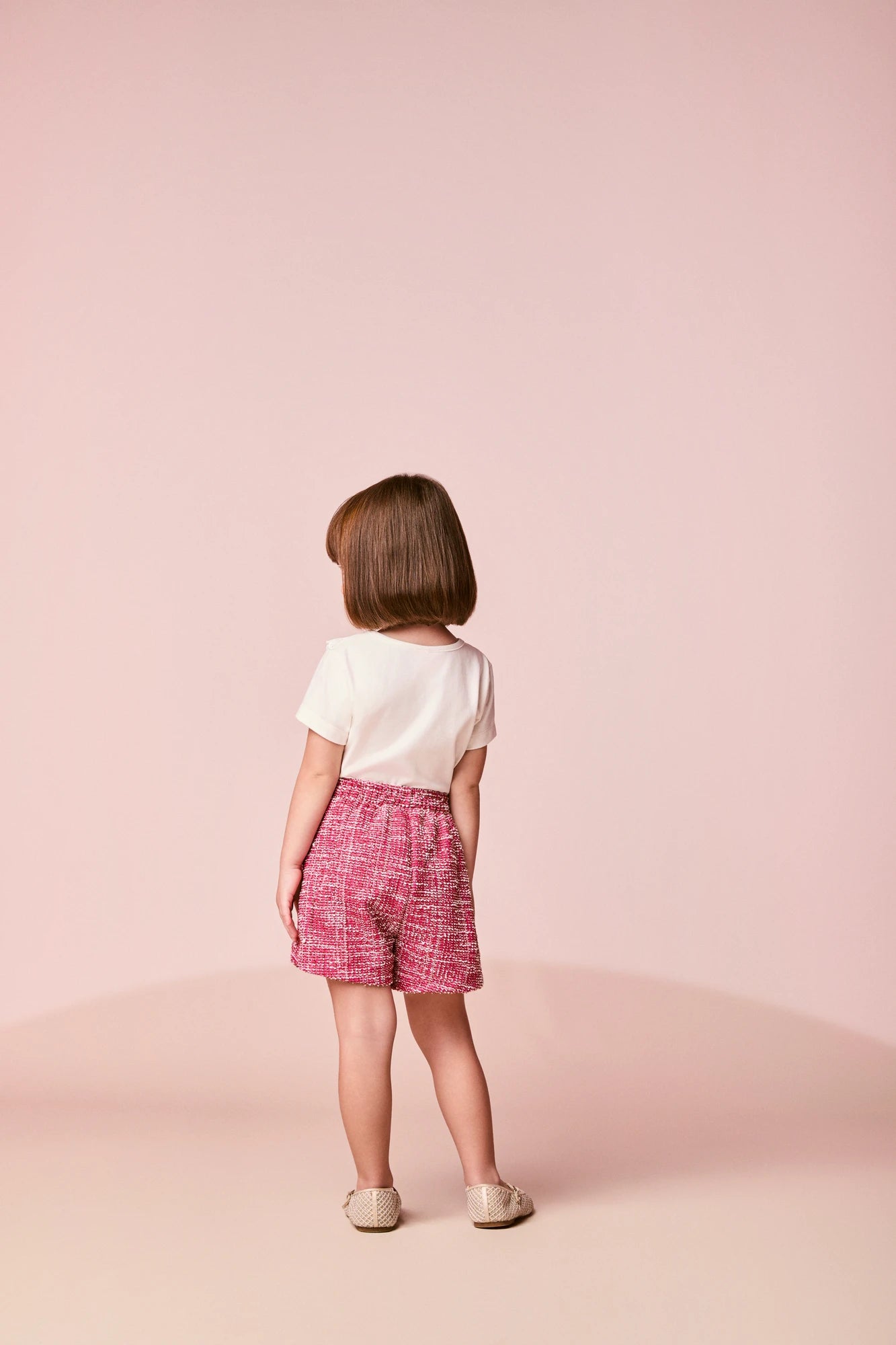 Conjunto Infantil Momi Inverno com Shorts Saia Rosa e Blusa Manga Longa  Lacinho
