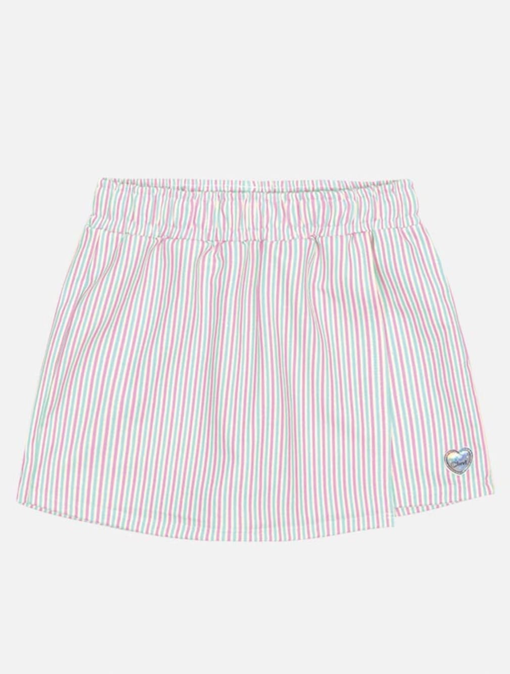 Conjunto Infantil Cinti Verão Shorts Saia e Blusa Gatinha Com Bolsinha