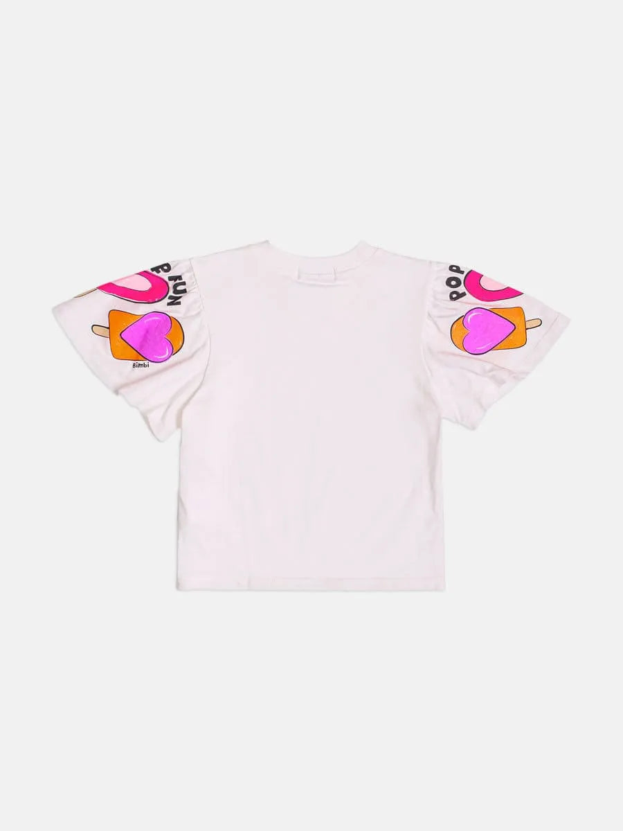 Blusa Infantil Menina Bimbi Branca Pop & Fun