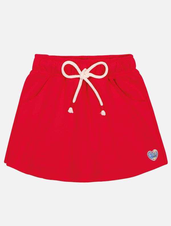Conjunto Infantil Cinti Verão Shorts e Blusa Branca com Florzinha  Vermelha