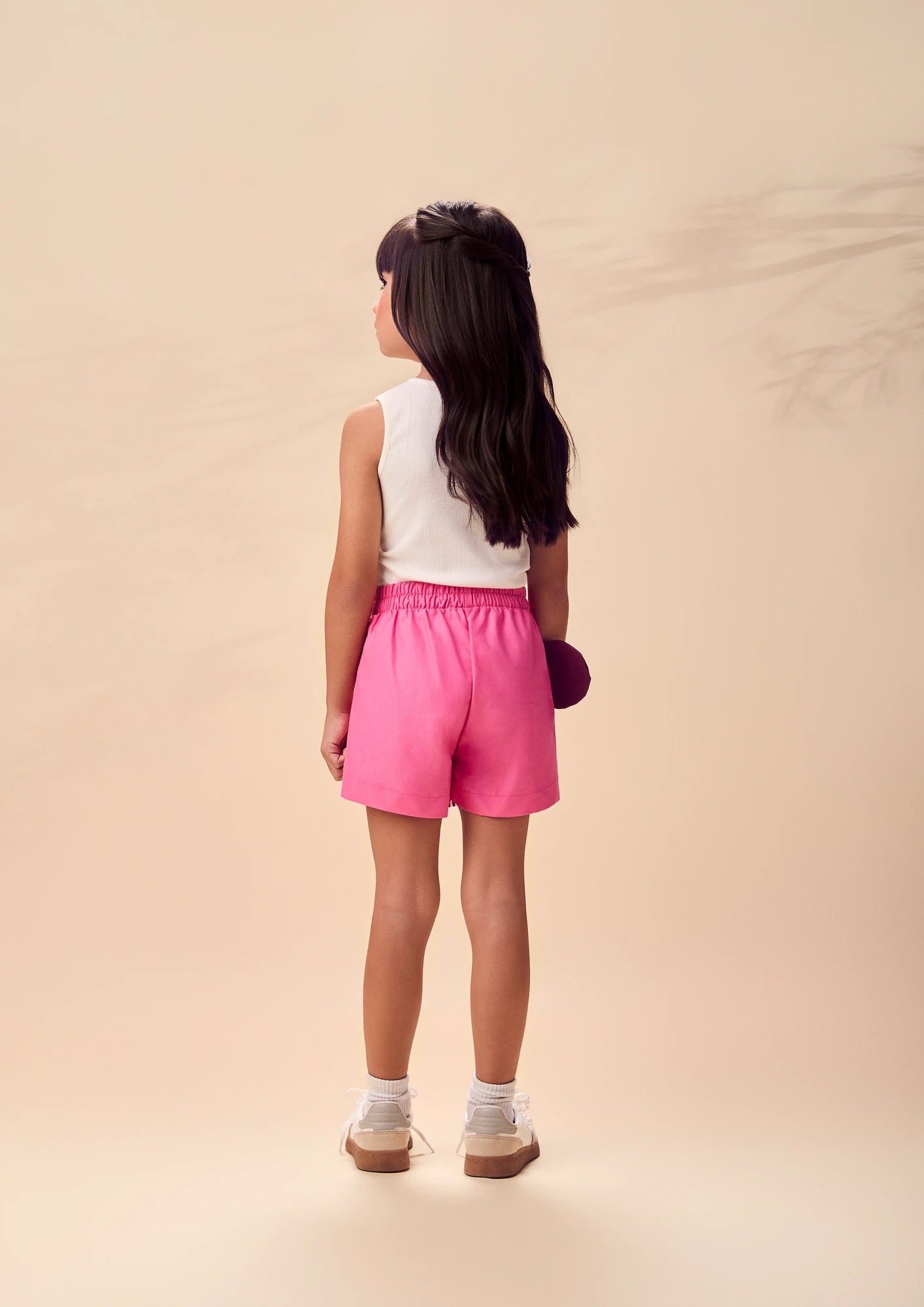 Conjunto Infantil Menina Animê com Shorts Saia Rosa Minnie e Regata