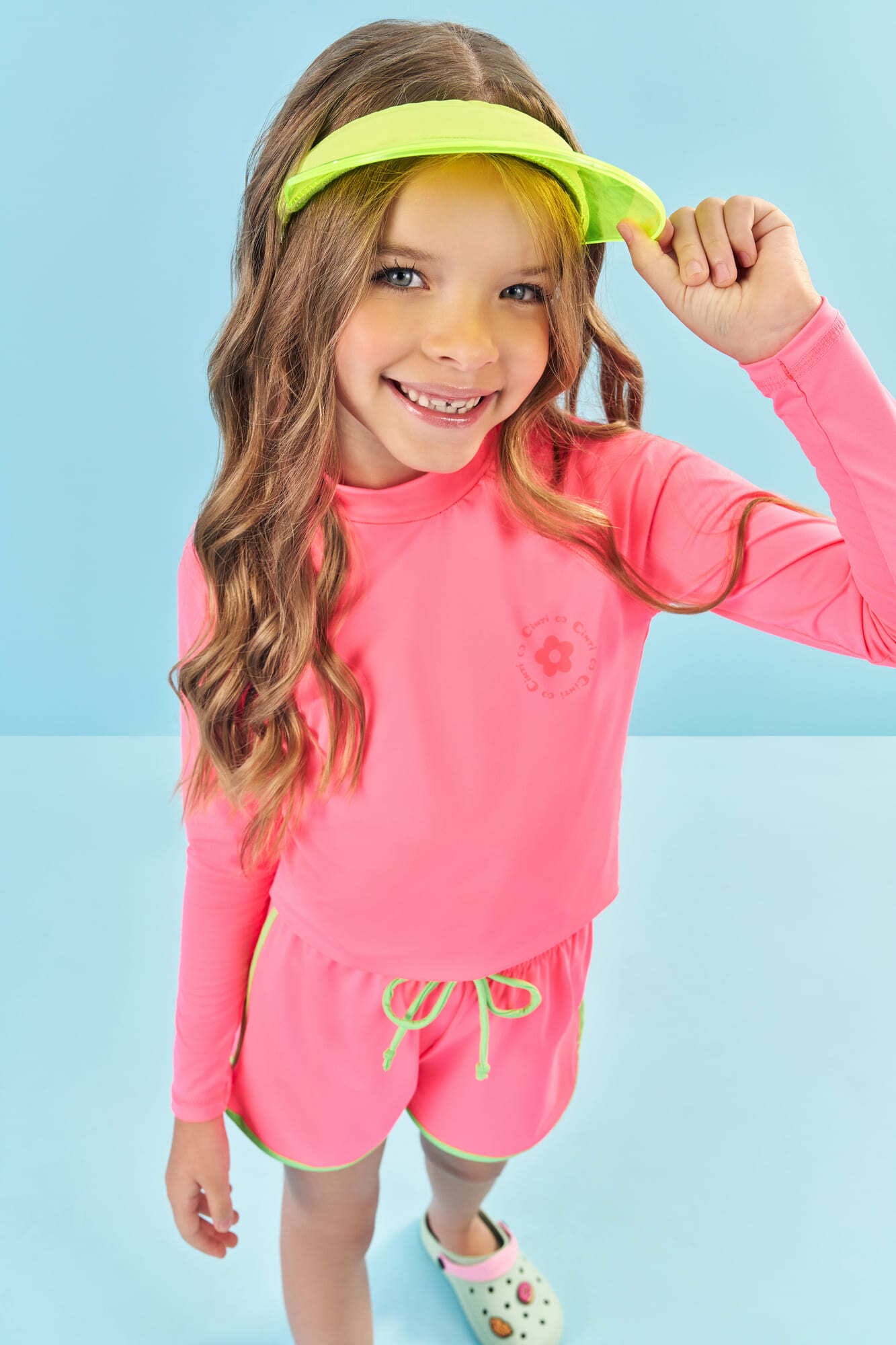 Shorts Infantil Cinti Verão Rosa Neon