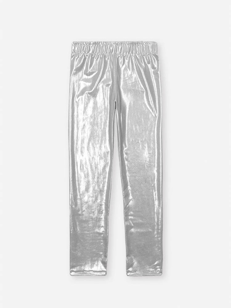 Conjunto Infantil Cinti Verão com Calça Legging Cinza Holografico e Blusa Lider de Torcida